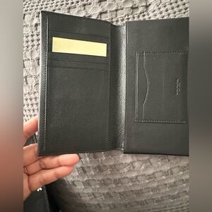 Coach Black Pebbled Leather Card Holder